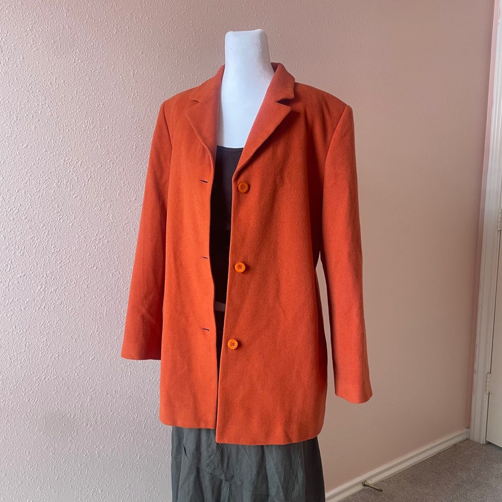Vintage‎ Preppy Orange Wool Harve Benard Oversized Blazer